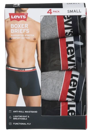 Thumbnail 1: Levi's Men's 4 Pk Cotton Stretch Boxer Briefs 