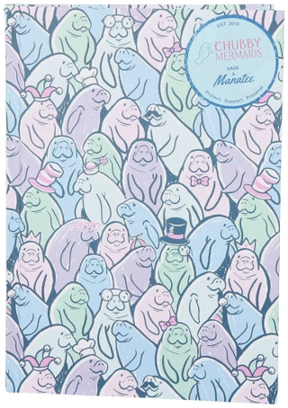 Thumbnail 1: Chubby Mermaids Manatee Printed Hardcover Journal 