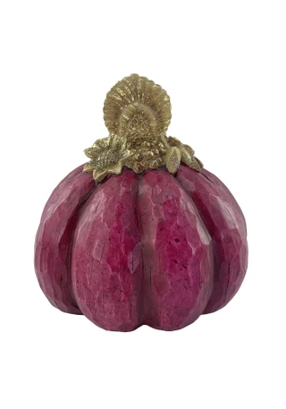 Thumbnail 2: Autumn Gatherings 12.5" Resin Burgundy Pumpkin with Turkey Accent 
