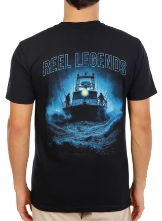 Thumbnail 1: REEL LEGENDS Men's Outdoor Midnight Charter T-Shirt 