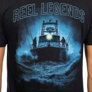 Thumbnail 4: REEL LEGENDS Men's Outdoor Midnight Charter T-Shirt 