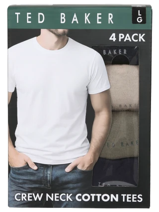 Thumbnail 1: TED BAKER Men's 4 Pk Crew Neck Cotton Tees 