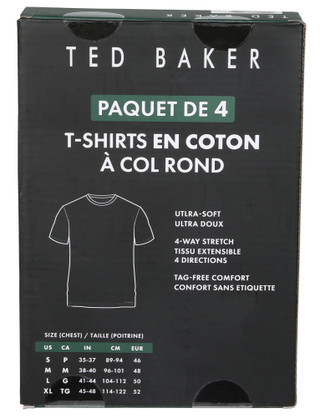 Thumbnail 4: TED BAKER Men's 4 Pk Crew Neck Cotton Tees 