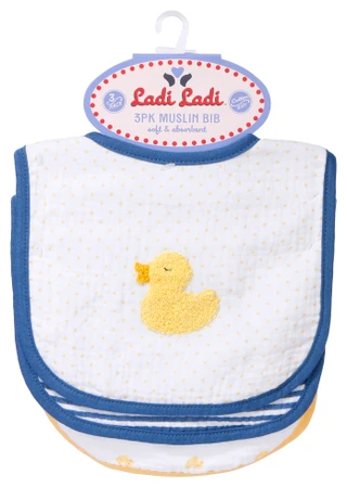 Thumbnail 1: DREAMGRO 3-Pack Muslin Duck Baby Bibs 