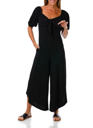 Thumbnail 1: Sami & Jo Women's Short Sleeve Solid Jumpsuit 