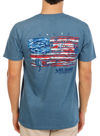 Thumbnail 1: REEL LEGENDS Men's Outdoor Fisherman Flag T-Shirt 