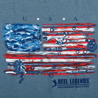 Thumbnail 9: REEL LEGENDS Men's Outdoor Fisherman Flag T-Shirt 