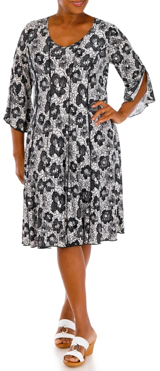 Thumbnail 1: Sami & Jo Plus 3Q V-Neck Flat Panel Dress 
