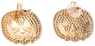 Thumbnail 2: Nicole Miller Halloween Crystal Pumpkin Stud Earrings 