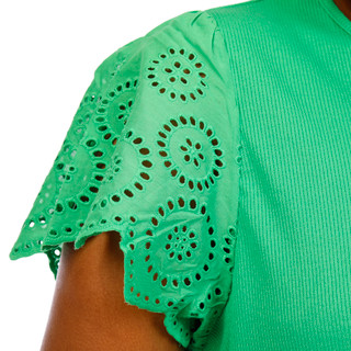 Thumbnail 3: Chelsea & Theodore Plus Short Eyelet Sleeve Top 