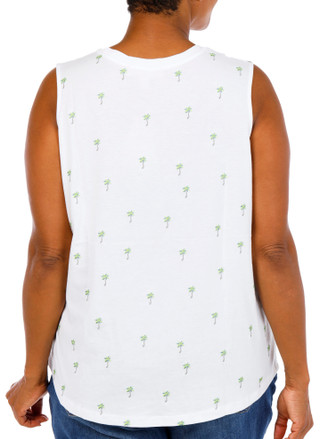 Thumbnail 3: Philosophy Plus Sleeveless Palm Embroidered Tank 