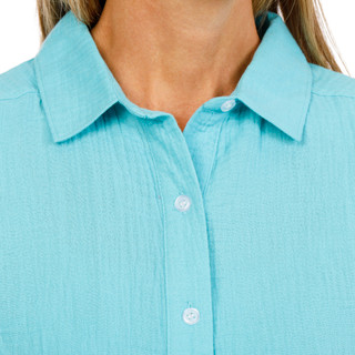 Thumbnail 2: Coral Bay Petite Short Sleeve Gauze Button Front Top 