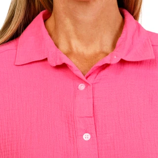 Thumbnail 2: Coral Bay Petite Short Sleeve Gauze Button Front Top 