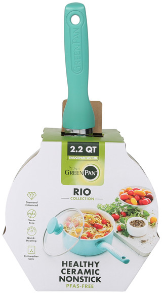 Thumbnail 1: Green Pan 2.2 Qt Healthy Ceramic Nonstick Saucepan w/ Lid 