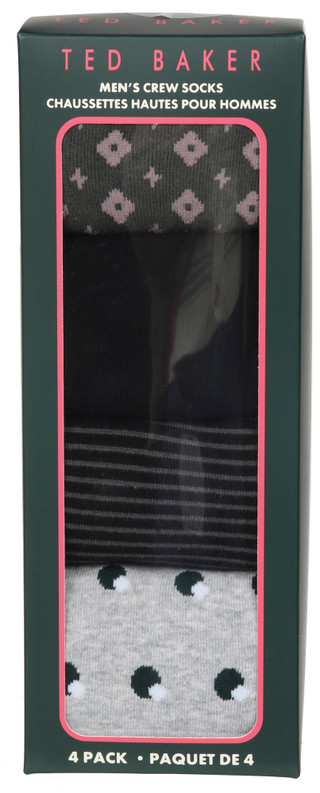 Thumbnail 1: TED BAKER Men's 4 Pk Crew Socks 