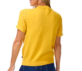 Thumbnail 2: Nautica Women's Short Sleeve Diamond Stitch Sweater Top 