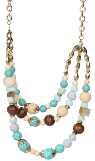 Thumbnail 2: YMI Multi-Strand Coastal Beaded Necklace & Drop Earring Set 