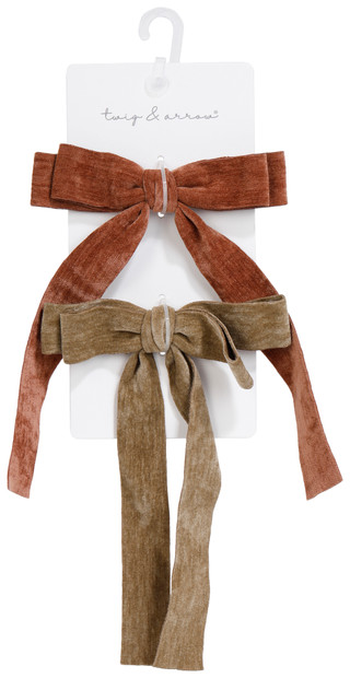 Thumbnail 1: TWIG & ARROW Women's 2 Pk Velvet Hair Bow Barrettes  