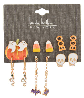 Thumbnail 1: Nicole Miller 6 Pc Halloween Earrings Set 