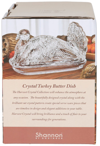 Thumbnail 2: Godinger Crystal Turkey Butter Dish 