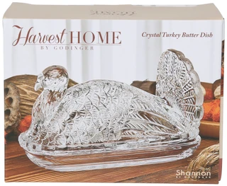 Thumbnail 1: Godinger Crystal Turkey Butter Dish 