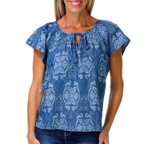 Thumbnail 1: Liverpool Petite Flutter Sleeve Floral Top 