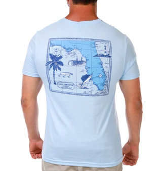 Thumbnail 1: REEL LEGENDS Men's Outdoor FL Land Map Graphic T-Shirt 