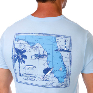 Thumbnail 3: REEL LEGENDS Men's Outdoor FL Land Map Graphic T-Shirt 