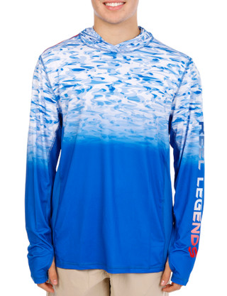 Thumbnail 4: REEL LEGENDS Men's Outdoor Long Mesh Hooded UPF Shirt 