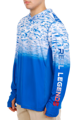 Thumbnail 5: REEL LEGENDS Men's Outdoor Long Mesh Hooded UPF Shirt 