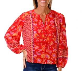 Thumbnail 1: Liverpool Petite Long Sleeve Floral Top 