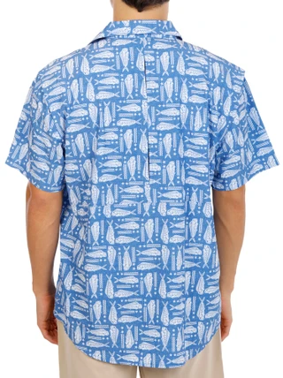 Thumbnail 6: REEL LEGENDS Men's Short Sleeve Breezeway Print Button Down Shirt 