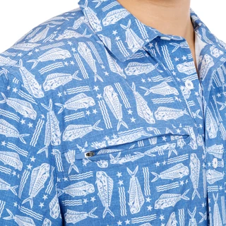 Thumbnail 8: REEL LEGENDS Men's Short Sleeve Breezeway Print Button Down Shirt 