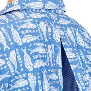 Thumbnail 6: REEL LEGENDS Men's Short Sleeve Breezeway Print Button Down Shirt 