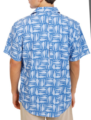 Thumbnail 8: REEL LEGENDS Men's Short Sleeve Breezeway Print Button Down Shirt 
