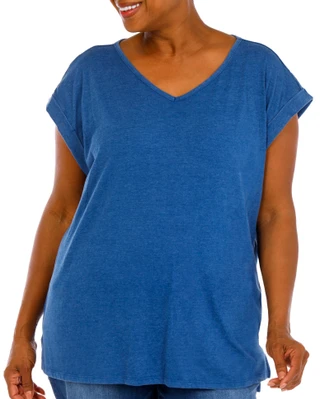 Thumbnail 1: Brisas Plus Active Short Sleeve V-Neck Top 