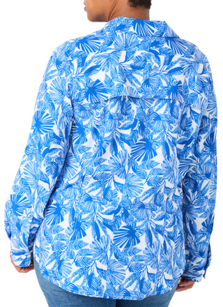 Thumbnail 2: REEL LEGENDS Plus Outdoor Long Sleeve Wayfinder Button Front Top 