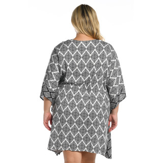 Thumbnail 2: La Blanca Plus Oasis Tie Front Kimono Swim Cover-up 