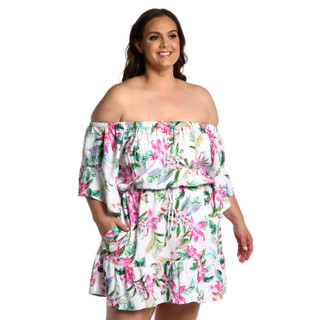 Thumbnail 3: La Blanca Plus Mystic Tier Swim Cover-up 