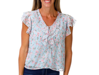 Thumbnail 1: FLAG & ANTHEM Women's Short Sleeve Floral Print Top 