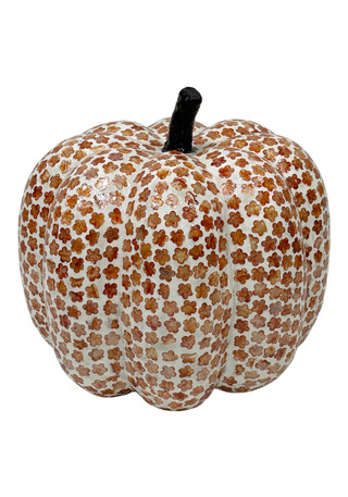 Thumbnail 2: Autumn Gatherings 11" Capiz White & Orange Pumpkin Tabletop Decor 