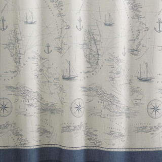 Thumbnail 4: TOMMY BAHAMA Tommy Bahama Caribbean Sea Blue Shower Curtain 