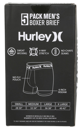Thumbnail 2: Hurley Men's 5 Pk Boxer Briefs 