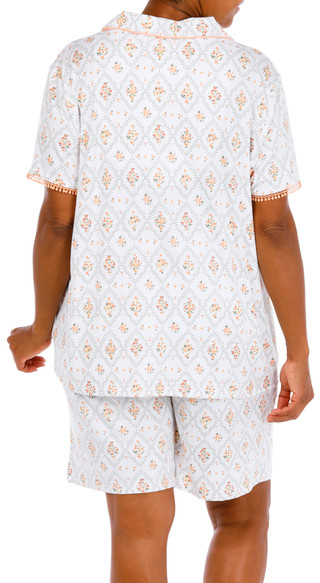 Thumbnail 3: Laura Ashley Plus Bermuda Short Pom Pom Trim Pajama Set 