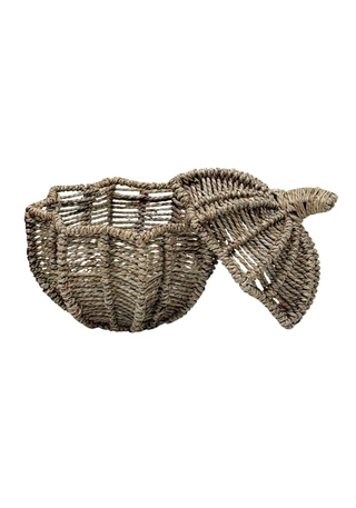 Thumbnail 2: Autumn Gatherings 8" Woven Pumpkin Storage Basket with Lid 