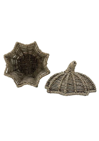 Thumbnail 3: Autumn Gatherings 8" Woven Pumpkin Storage Basket with Lid 