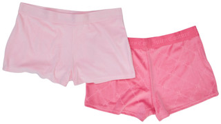 Thumbnail 1: Juicy Couture Junior's 2 Pk Jacquard Band Velvet Fleece Sleep Shorts 