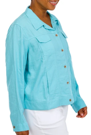 Thumbnail 3: Coral Bay Plus Linen Blend Light Jacket 