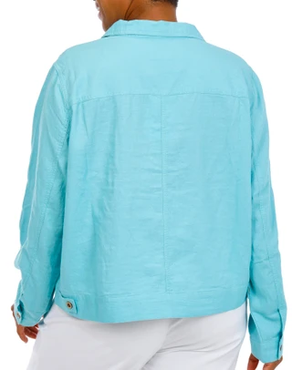 Thumbnail 4: Coral Bay Plus Linen Blend Light Jacket 