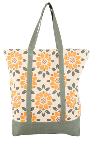 Thumbnail 1: Maple & Oak Designs 21x19 Sunflower Harvest Canvas Tote Bag 